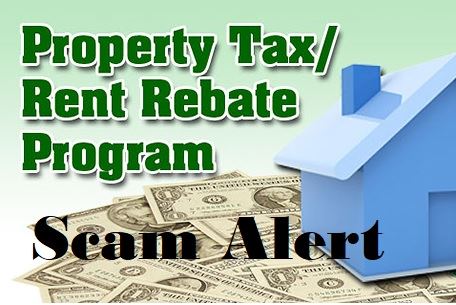 The words Scam Alert are printed across a an image of a generic home sitting on US cash symbolizing 