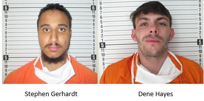 Mug shots of Stephen Gerhardt and Dene Hayes